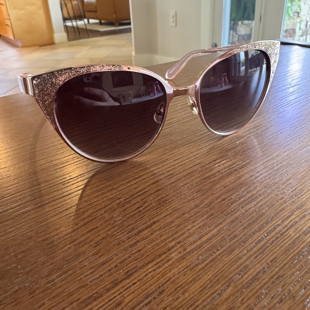 Kate Spade Gold Glitter Cat-Eye Sunglasses